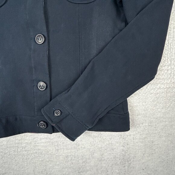 Vintage Woolrich Blazer Womens S Cotton Silk Y2K Jacket Blue Contrast Plaid Trim - Picture 3 of 13